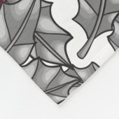 Holly berry, grijze bladeren op wit fleece deken (Hoek)