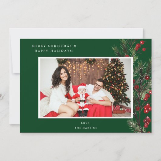 Holly Berry H Foto Vakantie of Kerstmis - Groen (Voorkant)