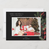 Holly Berry H Photo Holiday of Kerstmis - Black (Voorkant)