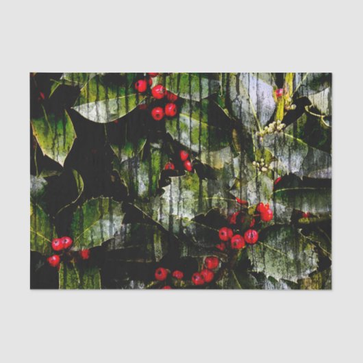 Holly Berry horizontaal tissuepapier (Voorkant)