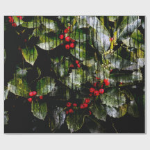 Holly Berry inpakpapier, 30" x 6'