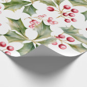 Holly Berry inpakpapier! Cadeaupapier (Hoek)