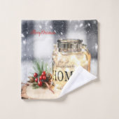 Holly Berry, Kandle, Kerstmis Bad Handdoek (Wasdoekje)