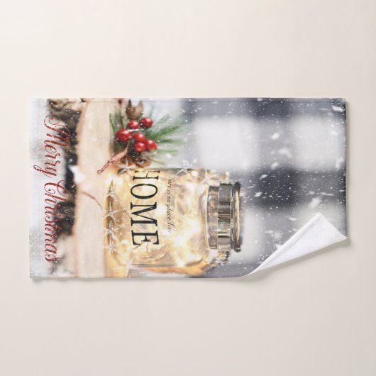 Holly Berry, Kandle, Kerstmis Bad Handdoek (Handdoek)