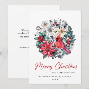 Holly Berry Kardinaal Kerst Bedrijfs Groet Feestdagenkaart