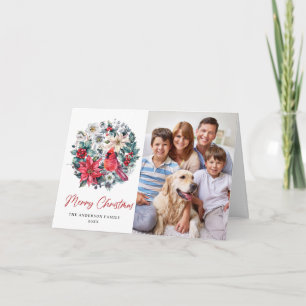 Holly Berry Kardinaal Kerstmis Corporate Groet Feestdagen Kaart