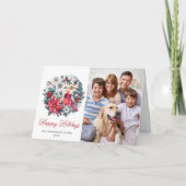 Holly Berry Kardinaal Kerstmis Corporate Groet Feestdagen Kaart (Voorkant)