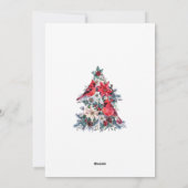 Holly Berry Kardinaal Poinsettia Kerstgroet Feestdagenkaart (Achterkant)