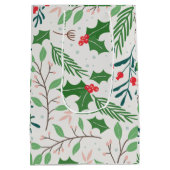 Holly Berry kerst Medium Cadeauzakje (Achterkant)