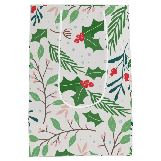 Holly Berry kerst Medium Cadeauzakje (Achterkant)
