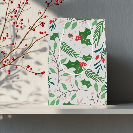 Holly Berry kerst Medium Cadeauzakje