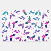 Holly Berry-kerst naadloos patroonpatroon Inpakpapier Vel (Voorkant)