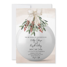 Holly Berry Kerst Ornament Bruiloft Uitnodiging