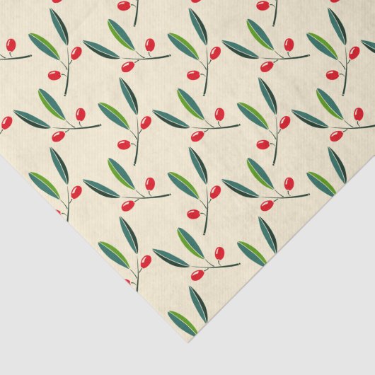 Holly Berry kerstArt One Little Kerstre Tissuepapier (Detail)