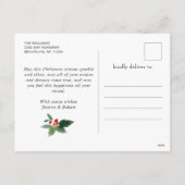 Holly Berry kerstboombegroeting Waterverf Feestdagenkaart (Achterkant)