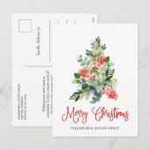 Holly Berry kerstboomgroet Corporate Feestdagenkaart (Voorkant / Achterkant)