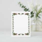Holly Berry Kerstborder Holiday Briefkaart (Staand voorkant)
