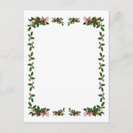 Holly Berry Kerstborder Holiday Briefkaart