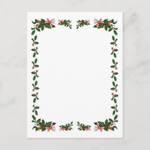 Holly Berry Kerstborder Holiday Briefkaart