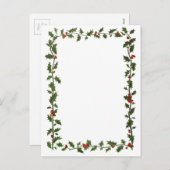 Holly Berry Kerstborder Holiday Feestdagenkaart (Voorkant / Achterkant)
