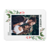 Holly Berry Kerstfeestay Foto Magneet (Horizontaal)