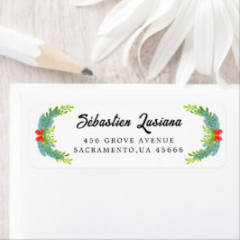 Holly Berry Kerstfeestay Return Address Etiket