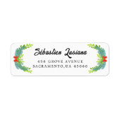 Holly Berry Kerstfeestay Return Address Etiket (Voorkant)