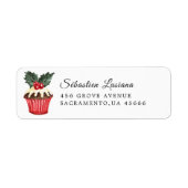 Holly Berry Kerstfeestay Return Address Etiket (Voorkant)