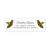 Holly Berry Kerstfeestay Return Address Etiket (Voorkant)