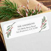Holly Berry Kerstfeestay Return Address Etiket