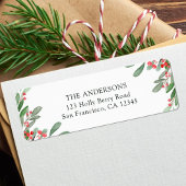 Holly Berry Kerstfeestay Return Address Etiket