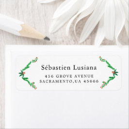 Holly Berry Kerstfeestay Return Address Etiket