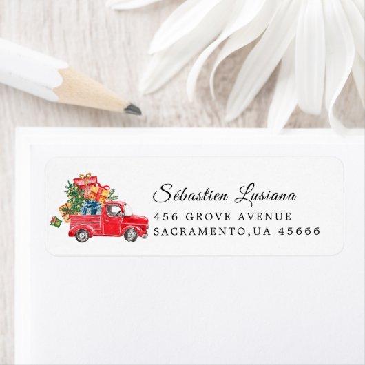 Holly Berry Kerstfeestay Return Address Etiket (Insitu)