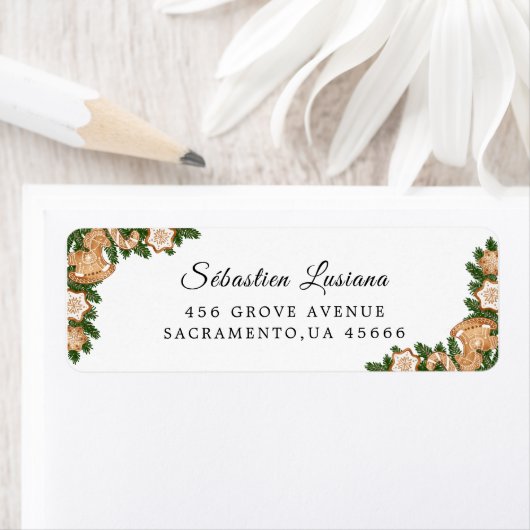 Holly Berry Kerstfeestay Return Address Etiket (Insitu)