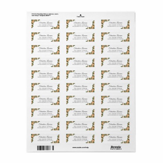 Holly Berry Kerstfeestay Return Address Etiket (Full Sheet)