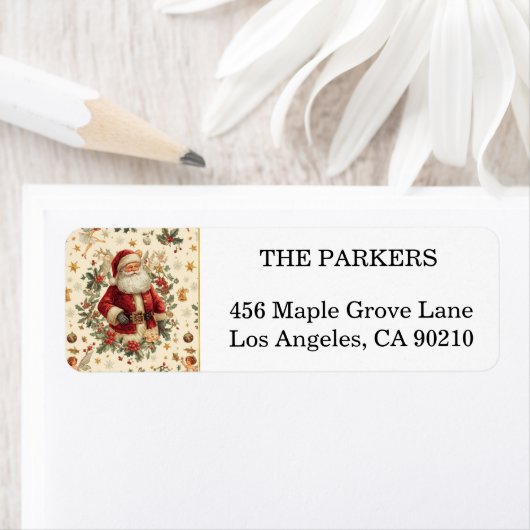 Holly Berry kerstfeestay Return Label (Insitu)