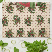 Holly Berry kersthanddoeken Theedoek (Gevouwen)