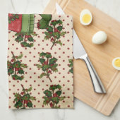 Holly Berry kersthanddoeken Theedoek (Quarter Fold)