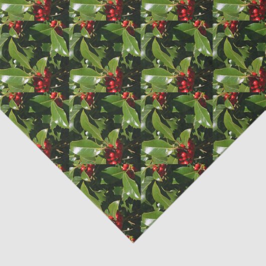 Holly Berry kerstinpakpapier Tissuepapier (Detail)