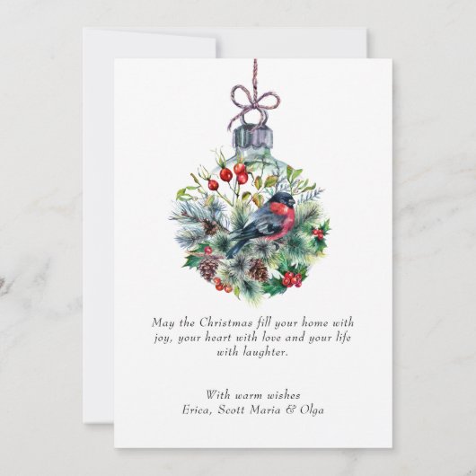 Holly Berry Kerstmis met 6 PHOTO Greeting Feestdagenkaart (Achterkant)