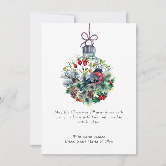 Holly Berry Kerstmis met 7 PHOTO Greeting Feestdagenkaart (Achterkant)