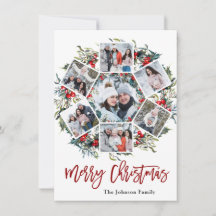 Holly Berry Kerstmis met 7 PHOTO Greeting