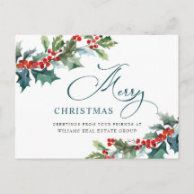 Holly Berry Kerstmis Mistletoe Corporate Greeting