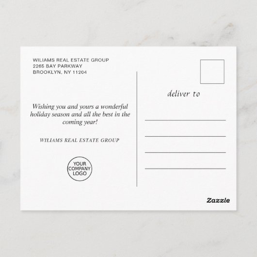 Holly Berry Kerstmis Mistletoe Corporate Greeting Briefkaart (Achterkant)