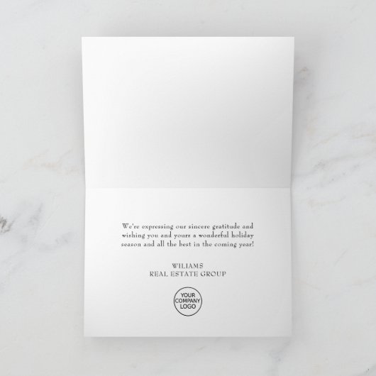 Holly Berry Kerstmis Mistletoe Corporate Greeting Feestdagen Kaart (Binnen)