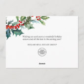 Holly Berry Kerstmis Mistletoe Corporate Greeting Feestdagenkaart (Achterkant)
