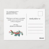 Holly Berry Kerstmis Mistletoe Holiday Greeting Briefkaart (Achterkant)