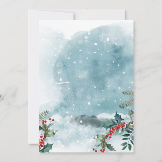 Holly Berry Kerstmis Mistletoe Holiday Partij Kaart (Achterkant)