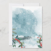 Holly Berry Kerstmis Mistletoe Holiday Partij Kaart (Achterkant)