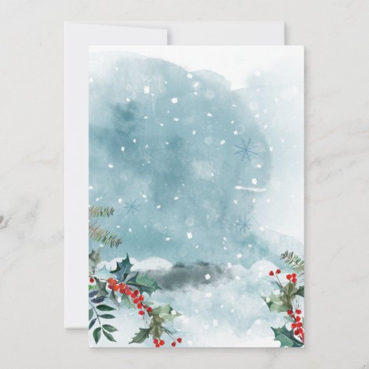 Holly Berry Kerstmis Mistletoe Holiday Partij Kaart (Achterkant)